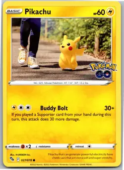 Pikachu (27) - Pokemon GO 027/078 - Common - NM Pokemon TCG - Image 1