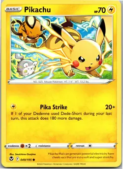 Pikachu - SWSH12: Silver Tempest 049/195 - Common - NM Pokemon TCG - Image 1