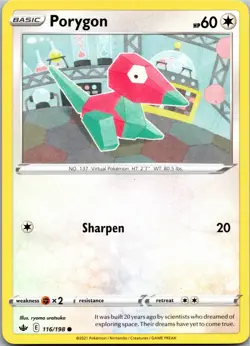 Porygon - SWSH06: Chilling Reign 116/198 - Common - NM Pokemon TCG - Image 1