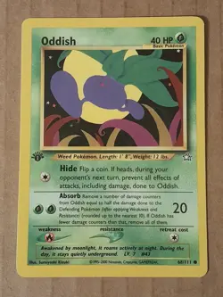 Pokemon Oddish 68/111 Neo Genesis 1st Edition LP See Pictures - Image 1