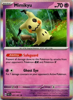 Mimikyu 037/091 Rare Paldean Fates Pokemon Holo Near Mint - Image 1
