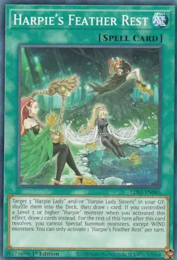 YUGIOH CARD 3 X HARPIE'S FEATHER REST LDS2-EN086 1ST EDITION - Image 1