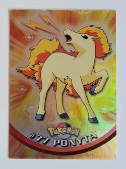 Pokemon Topps #77 Ponyta Rainbow Foil Holo - Series 2 Card - Blue Logo - Image 1