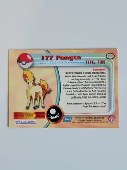 Pokemon Topps #77 Ponyta Rainbow Foil Holo - Series 2 Card - Blue Logo - Image 2