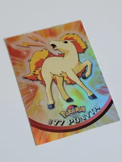 Pokemon Topps #77 Ponyta Rainbow Foil Holo - Series 2 Card - Blue Logo - Image 3