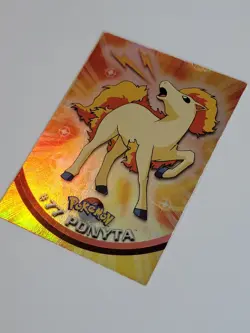 Pokemon Topps #77 Ponyta Rainbow Foil Holo - Series 2 Card - Blue Logo - Image 4