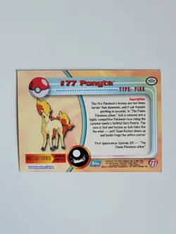 Pokemon Topps #77 Ponyta Rainbow Foil Holo - Series 2 Card - Blue Logo - Image 2