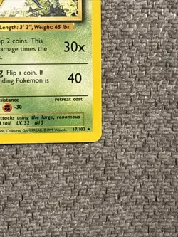 Pokemon TCG Beedrill 17/102 Base Set Unlimited Non-Holo Rare Card NM / LP - Image 2