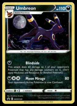 EX-NM SWSH: Sword & Shield Promo Cards Umbreon Promo SWSH129 Pokemon TCG - Image 1