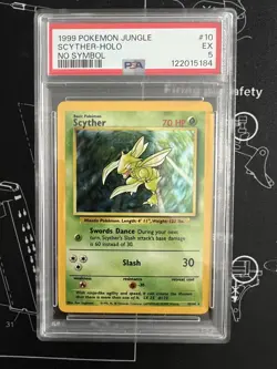 PSA Graded 5 Pokemon Card Scyther Holo 1999 No Jungle Symbol and 2 Waifu Cards - Image 2