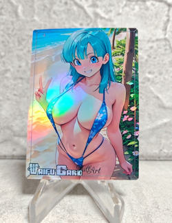 Bulma DBZ Trading Card Waifu Goddess Story Anime Girl holo Karte Manga Art Full - Image 1