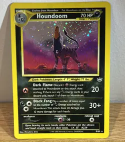 Houndoom Double Holo Error + SWIRL Neo Revelation 8/64 Vintage WOTC Pokemon Card - Image 2