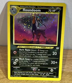 Houndoom Double Holo Error + SWIRL Neo Revelation 8/64 Vintage WOTC Pokemon Card - Image 3