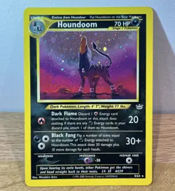Houndoom Double Holo Error + SWIRL Neo Revelation 8/64 Vintage WOTC Pokemon Card - Image 4