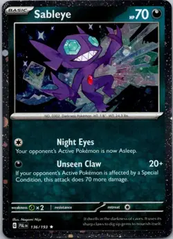 Sableye (Cosmos Holo) Rare Miscellaneous Cards & Products 136/193 NM - Image 1