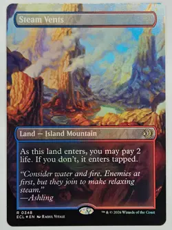 MTG Lorwyn Eclipsed - ECL 348 Steam Vents (Borderless) - Rare Foil - Image 1