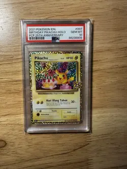 ✅ PSA 10 • Birthday Pikachu Pokemon Celebrations 2021 IDN - Image 2