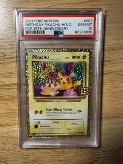 ✅ PSA 10 • Birthday Pikachu Pokemon Celebrations 2021 IDN - Image 3