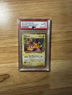 ✅ PSA 10 • Birthday Pikachu Pokemon Celebrations 2021 IDN - Image 4