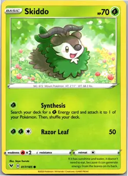 Skiddo - SWSH04: Vivid Voltage 017/185 - Common - NM Pokemon TCG - Image 1