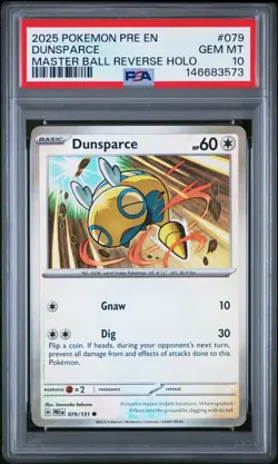 2025 POKEMON PRE EN-PRISMATIC EVOLUTIONS #079 DUNSPARCE PSA 10 - Image 1