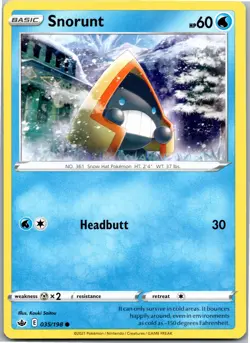 Snorunt - SWSH06: Chilling Reign 035/198 - Common - NM Pokemon TCG - Image 1