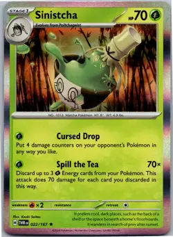 Sinistcha - SV06: Twilight Masquerade 022/167 - Rare - NM Pokemon TCG - Image 1