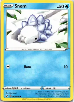 Snom - SWSH01: Sword & Shield Base Set 063/202 - Common - NM Pokemon TCG - Image 1