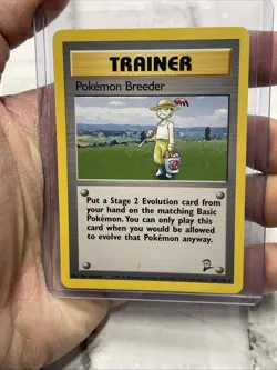 Pokemon Breeder 105/130 - Rare - Vintage English Base Set 2 Pokemon Card - LP+ - Image 1