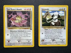 Pokemon Promo Lot Meowth #18 Smeargle #32 Black Star WOTC Non Holo Vintage Cards - Image 1