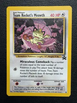 Pokemon Promo Lot Meowth #18 Smeargle #32 Black Star WOTC Non Holo Vintage Cards - Image 3