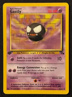 1st Edition Gastly - Fossil - #33/62 - Vintage Pokemon Card 1999 WOTC - Image 1
