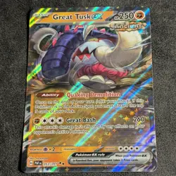 Pokemon TCG S&V Paldean Fates - Great Tusk Ex 053/091 Double Rare English M/NM - Image 1