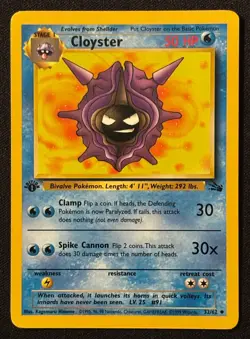 1st Edition Cloyster - Fossil - #32/62 - Vintage Pokemon Card 1999 WOTC - Image 1