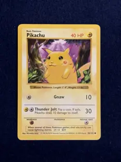 1999 Pokemon Base Set: Pikachu Shadowless (58/102) Red Cheeks - Image 1