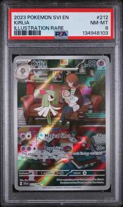 2023 POKEMON SVI EN-SCARLET & VIOLET 212 KIRLIA ILLUSTRATION RARE PSA 8 - Image 1