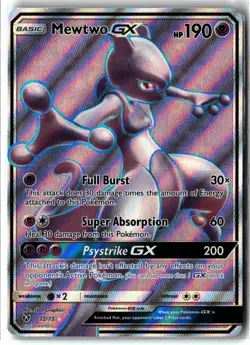 Mewtwo GX ⭐ 72/73 Holo Ultra Rare Shining Legends 2017 Pokemon NM - Image 1