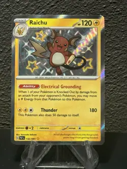 Pokemon TCG: Raichu - 132/091 - SV: Paldean Fates - Shiny Rare NM - Image 1