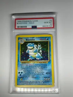 1999 Pokemon Game Blastoise Holo 2/102 Graded PSA 10 - Image 3