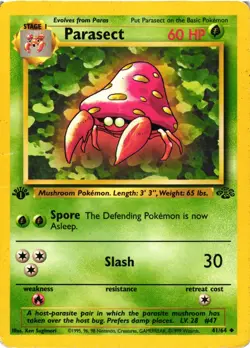 Pokemon TCG Parasect 41/64 Jungle Uncommon 1st Edition Regular DMG - Image 1