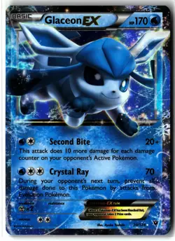 Glaceon EX ⭐ 20/124 Holo Rare EX Fates Collide 2016 Pokemon LP - Image 1