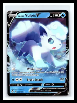 Pokemon Silver Tempest - Alolan Vulpix V - Full Art Holo Rare - # 033/195 - Image 1