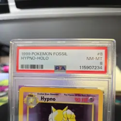 Pokemon Hypno 8/62 WOTC: Fossil Unlimited Holo PSA 8 NEAR MINT-MINT - Image 3