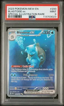 2023 POKEMON MEW EN-151 #200 BLASTOISE ex SPECIAL ILLUSTRATION RARE PSA 9 - Image 1