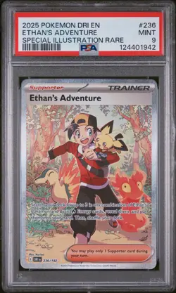 Pokemon S&V Destined Rivals #236 SIR Ethan's Adventure Trainer PSA 9 Mint - Image 1