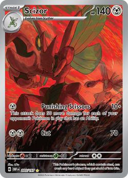 Scizor (205/197) Scarlet & Violet: Obsidian Flames​ - Near Mint Holofoil Pokemon - Image 1