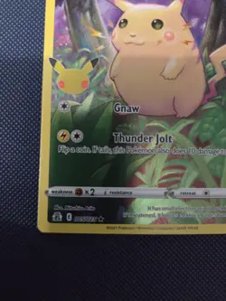 Pikachu 5/25 Ultra Rare Celebrations Full Art Pokemon TCG - Near Mint (16) - Image 4