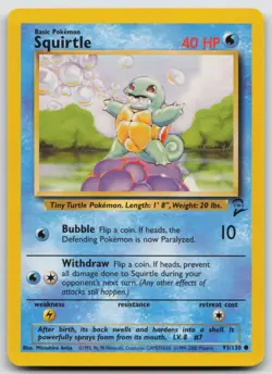 Pokemon Card Squirtle Common Base Set 2 093/130 - Image 1