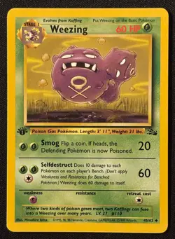 1st Edition Weezing - Fossil - #45/62 - Vintage Pokemon Card 1999 WOTC - Image 1