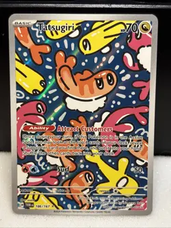 Pokemon TCG Tatsugiri Twilight Masquerade Illustration Rare Card 186/167 - Image 1